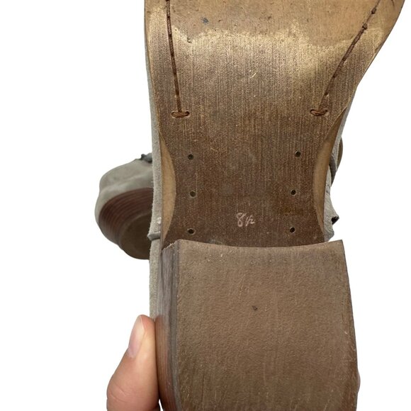 Sam Edelman Petty Ankle Boot Size 8.5 Tan Suede Leather Side Zip Low Heel - Picture 9 of 12